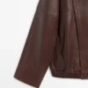 Blouson aviateur asymétrique en cuir nappa Blouson aviateur asymétrique en cuir nappa