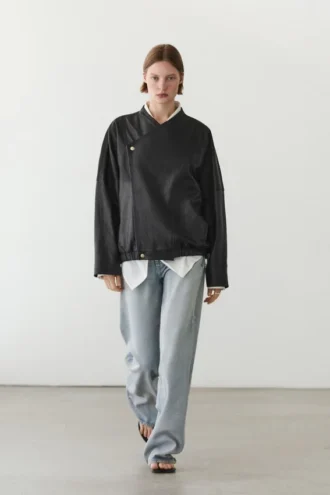 Blouson aviateur en cuir
