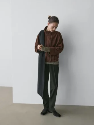 Blouson aviateur en cuir suédé