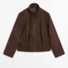 Blouson aviateur en cuir suédé Blouson aviateur en cuir suédé