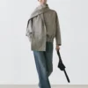 Blouson aviateur moucheté avec écharpe Blouson aviateur moucheté avec écharpe
