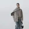 Blouson aviateur moucheté avec écharpe Blouson aviateur moucheté avec écharpe