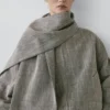 Blouson aviateur moucheté avec écharpe Blouson aviateur moucheté avec écharpe