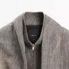 Blouson aviateur moucheté avec écharpe Blouson aviateur moucheté avec écharpe
