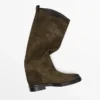 Bottes d’équitation en daim huilé fendu Bottes d’équitation en daim huilé fendu