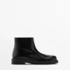 Bottines en cuir avec doublure en daim Bottines en cuir avec doublure en daim