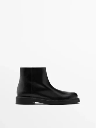 Bottines en cuir avec doublure en daim Bottines en cuir avec doublure en daim