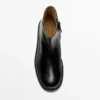 Bottines en cuir avec doublure en daim Bottines en cuir avec doublure en daim