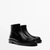 Bottines en cuir avec doublure en daim Bottines en cuir avec doublure en daim