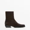 Bottines en cuir croûte brossé Bottines en cuir croûte brossé