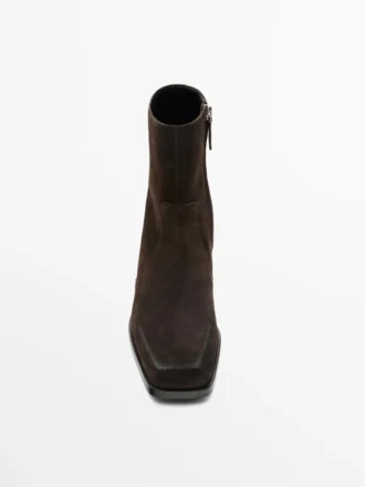 Bottines en cuir croûte brossé Bottines en cuir croûte brossé