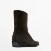 Bottines en cuir croûte brossé Bottines en cuir croûte brossé