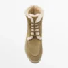 Bottines plates en cuir fendu avec doublure Bottines plates en cuir fendu avec doublure