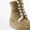Bottines plates en cuir fendu avec doublure Bottines plates en cuir fendu avec doublure