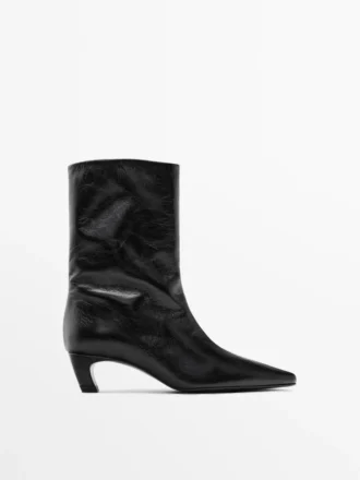 Bottines à talons hauts en cuir Bottines à talons hauts en cuir