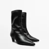 Bottines à talons hauts en cuir Bottines à talons hauts en cuir