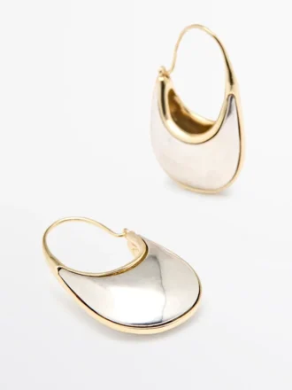 Boucles d&rsquo;oreilles anneaux contrastées