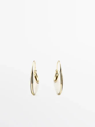 Boucles d&rsquo;oreilles anneaux en pierre