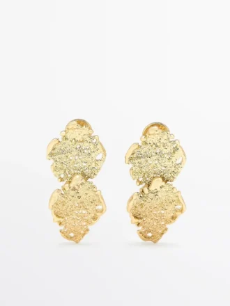 Boucles d&rsquo;oreilles en dentelle en deux parties