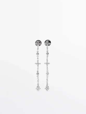 Boucles d&rsquo;oreilles pendantes en strass