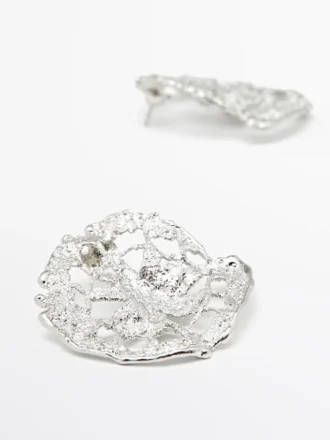 Boucles d&rsquo;oreilles rondes en dentelle