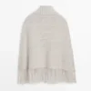 Cape 100 % laine avec franges Cape 100 % laine avec franges