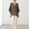Cape en tricot de coton mélangé