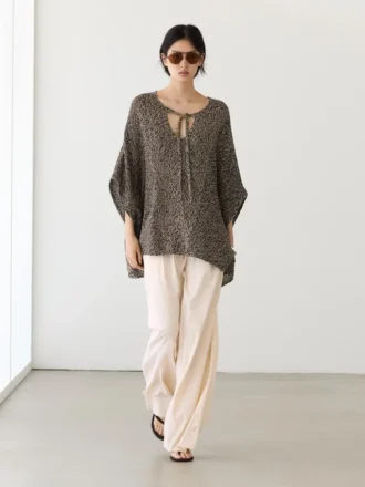 Cape en tricot de coton mélangé