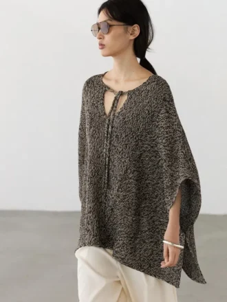 Cape en tricot de coton mélangé