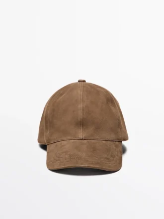 Casquette en cuir suédé