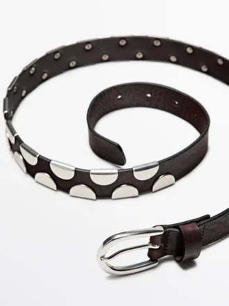 Ceinture avec appliques métalliques