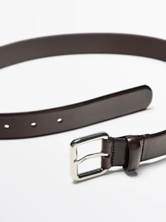 Ceinture en cuir avec boucle carrée