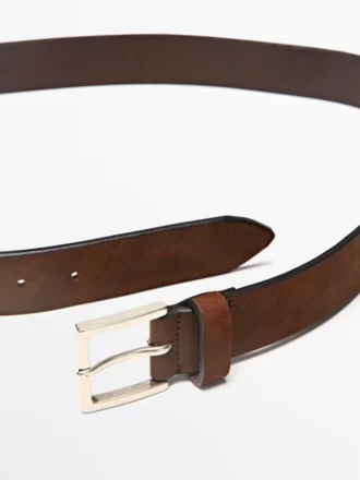 Ceinture en cuir avec boucle carrée