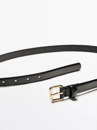 Ceinture en cuir avec boucle carrée