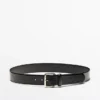Ceinture en cuir nappa avec boucle carrée Ceinture en cuir nappa avec boucle carrée