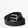 Ceinture en cuir nappa avec boucle carrée Ceinture en cuir nappa avec boucle carrée