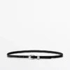 Ceinture en cuir nappa avec boucle ovale Ceinture en cuir nappa avec boucle ovale
