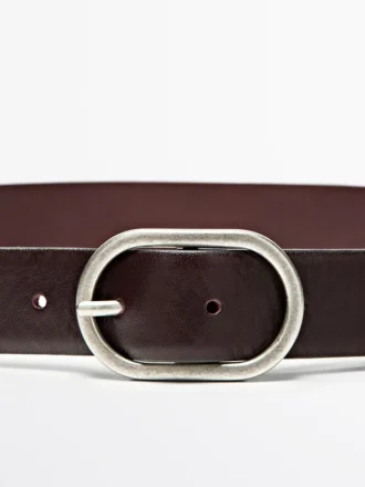 Ceinture en cuir nappa avec boucle ovale