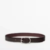 Ceinture en cuir nappa avec boucle ovale Ceinture en cuir nappa avec boucle ovale