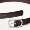 Ceinture en cuir nappa avec boucle ovale Ceinture en cuir nappa avec boucle ovale