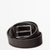 Ceinture en cuir nappa avec boucle rectangulaire Ceinture en cuir nappa avec boucle rectangulaire