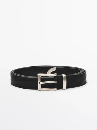 Ceinture en cuir nappa avec détail à l&rsquo;extrémité