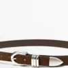 Ceinture en cuir nappa avec détail métallique Ceinture en cuir nappa avec détail métallique