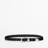 Ceinture en cuir nappa avec détail métallique Ceinture en cuir nappa avec détail métallique