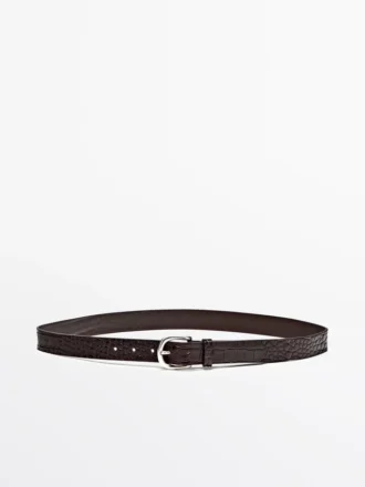 Ceinture en cuir nappa gaufré