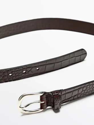 Ceinture en cuir nappa gaufré
