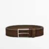 Ceinture en cuir nappa souple avec boucle en nickel Ceinture en cuir nappa souple avec boucle en nickel