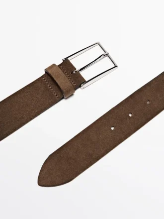 Ceinture en cuir nappa souple avec boucle en nickel