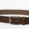 Ceinture en cuir nappa souple avec boucle en nickel Ceinture en cuir nappa souple avec boucle en nickel