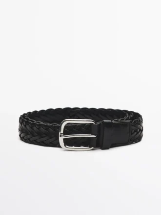 Ceinture en cuir nappa tressé